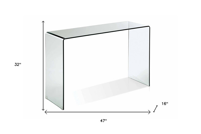 47" Clear Glass Block Console Table-4