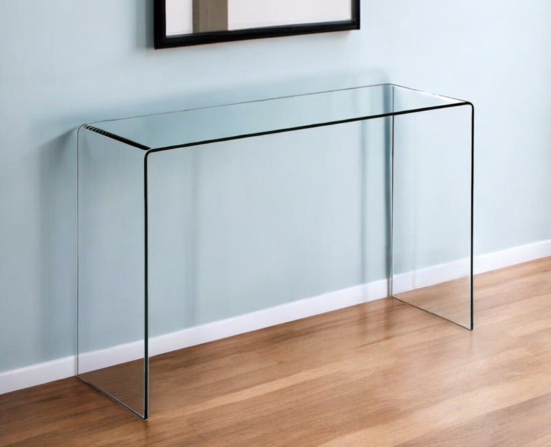 47" Clear Glass Block Console Table-1