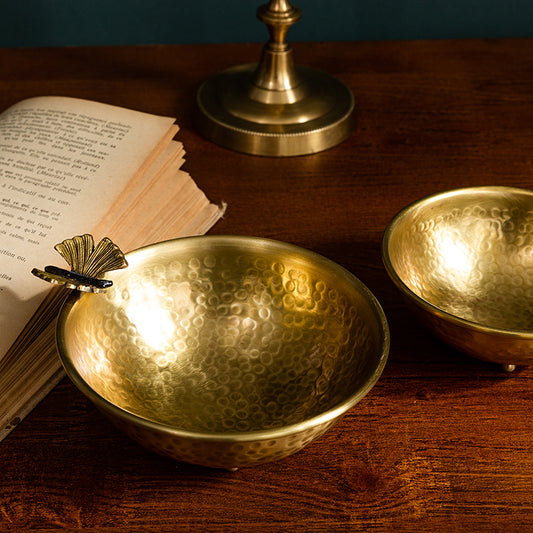 Imported Retro Brass Hand-decorated Storage Bowl